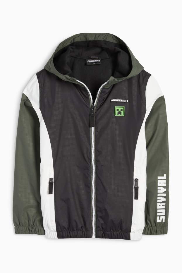 Children Boys - Minecraft - jacket with hood - black