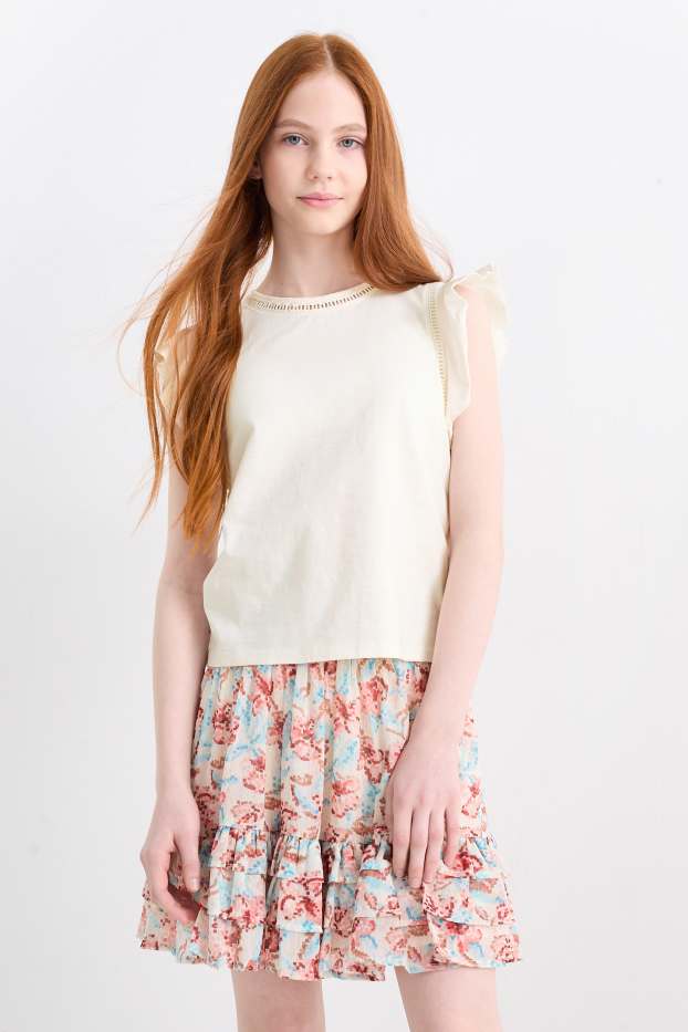 Children Girls - Short sleeve T-shirt - cremewhite