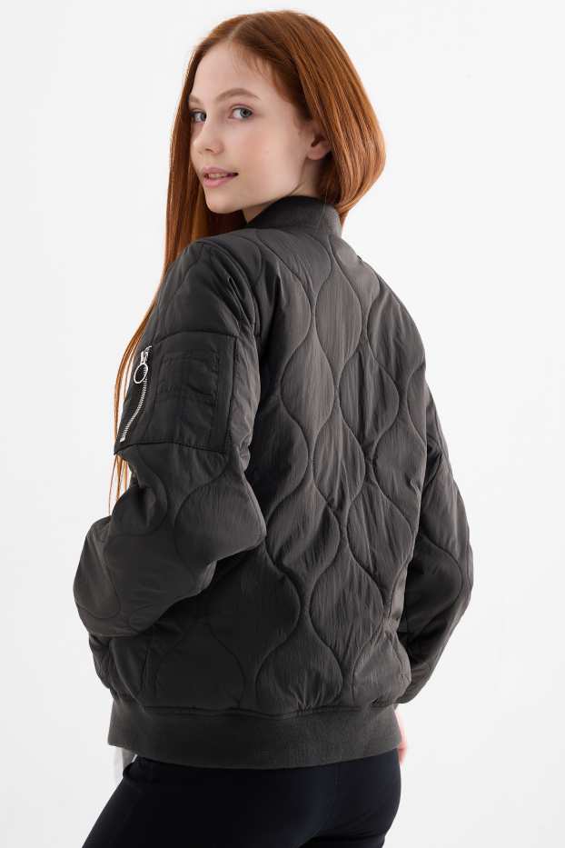 Děti - dívky - Prošívaný bomber - černá