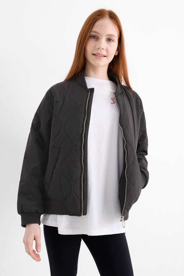 Děti - dívky - Prošívaný bomber - černá