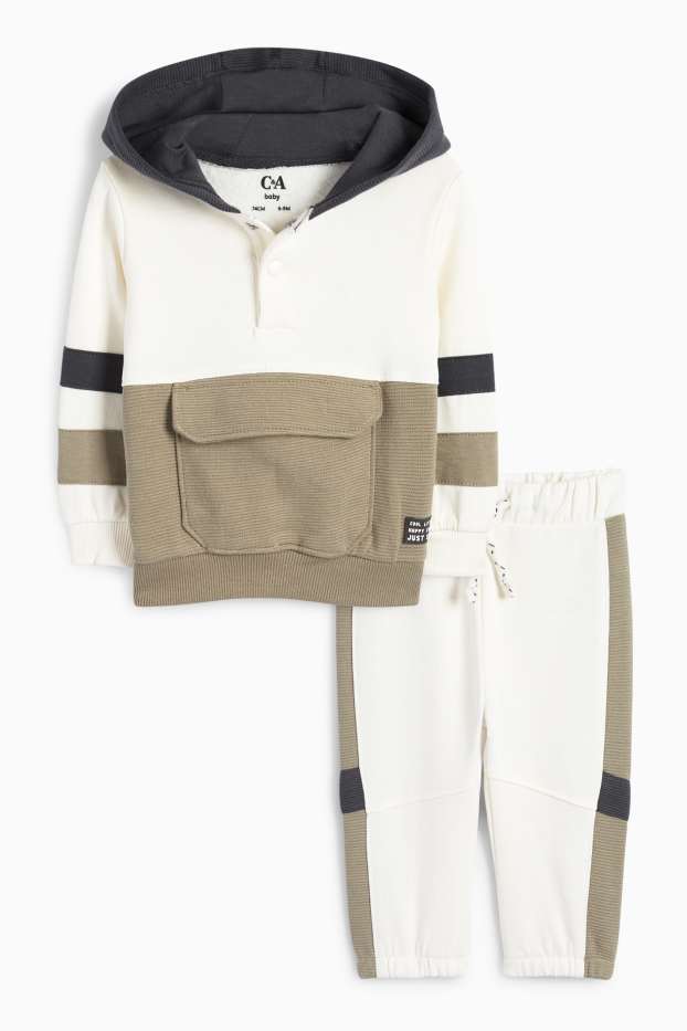 Baby Jungen - Baby-Outfit - 2 teilig - weiss