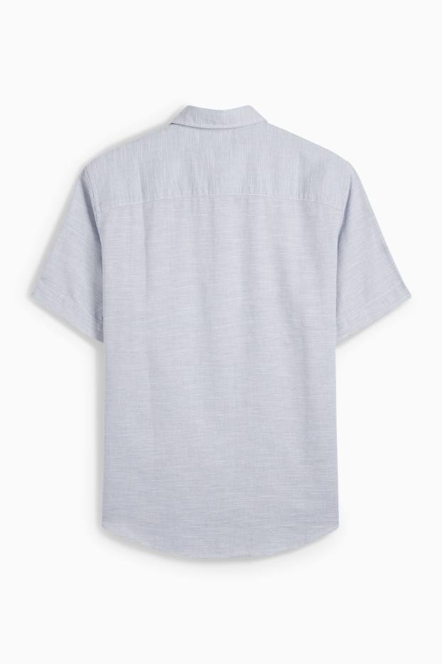 Uomo - Camicia - regular fit - collo all'italiana - azzurro