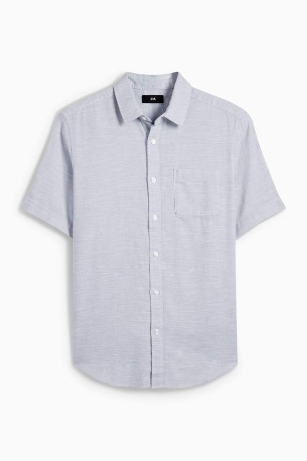Uomo - Camicia - regular fit - collo all'italiana - azzurro