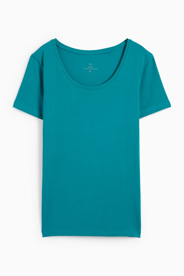 Donna - T-shirt - slim fit - turchese