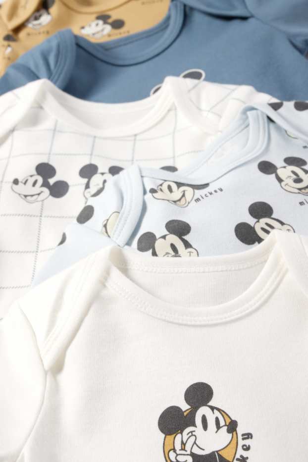 Bebés niños - Pack de 5 - Mickey Mouse - bodies para bebé - naranja claro