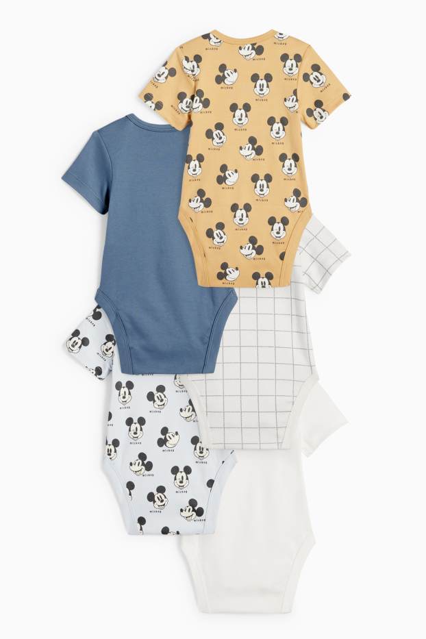 Bebés niños - Pack de 5 - Mickey Mouse - bodies para bebé - naranja claro