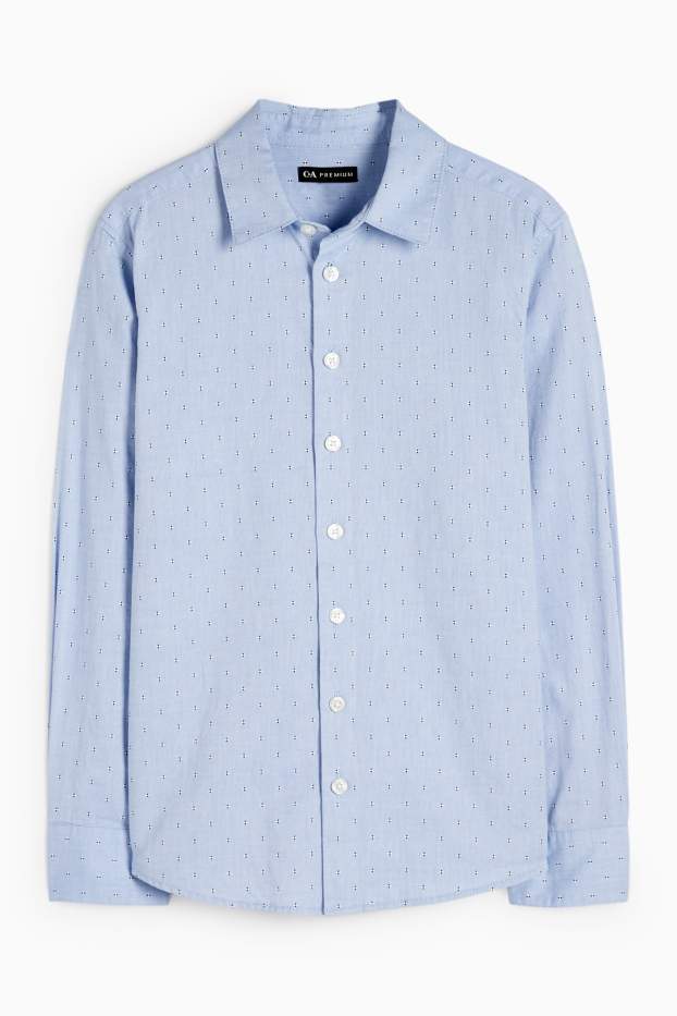 Kinder Jungen - Hemd - Minimal-Print - hellblau