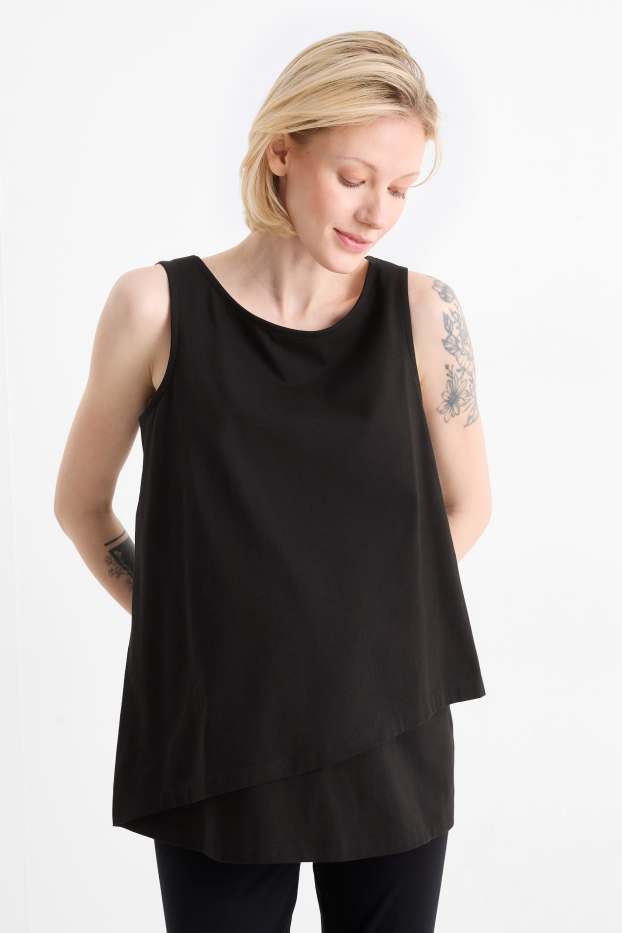 Damen - Still-Top - schwarz