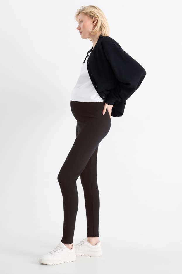 Damen - Umstands-Leggings - Thermoleggings - schwarz