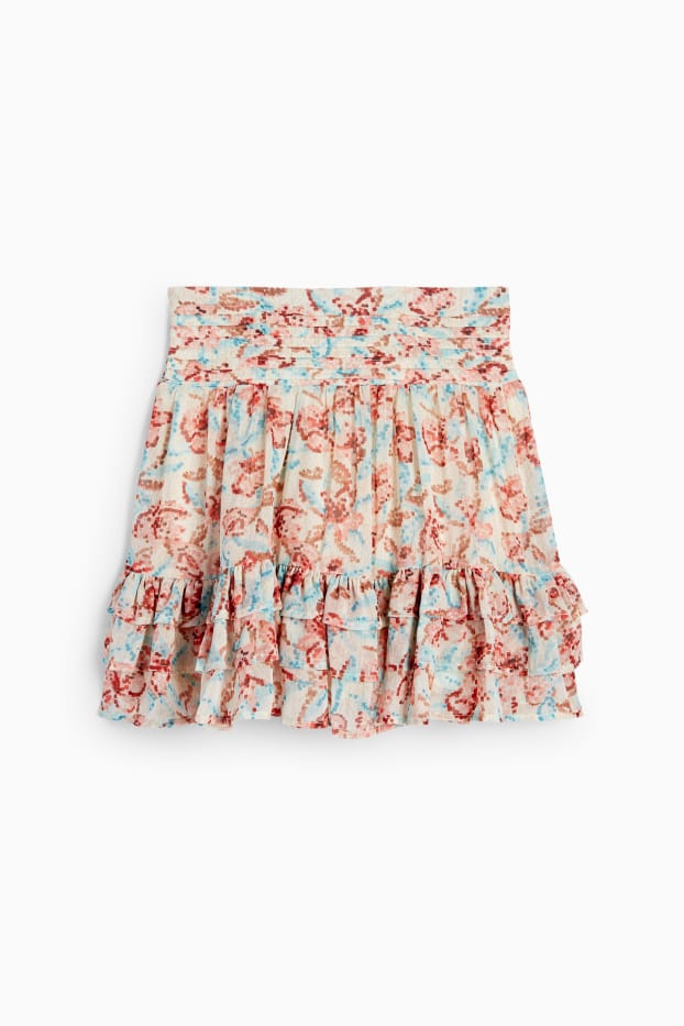 Nena - Faldilla - de flors - blau/beix