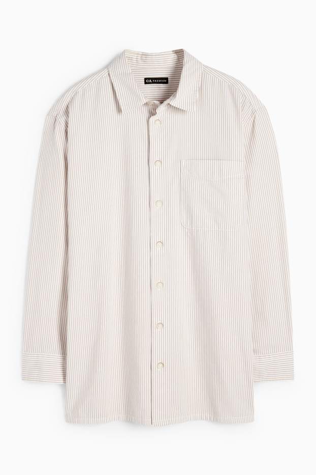 Enfants garçons - Chemise - à rayures - beige