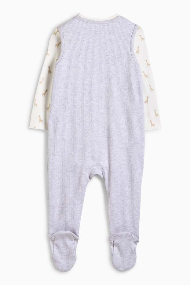Unisex - Motiv žiraf - souprava dětského overalu - 2dílná - šedá