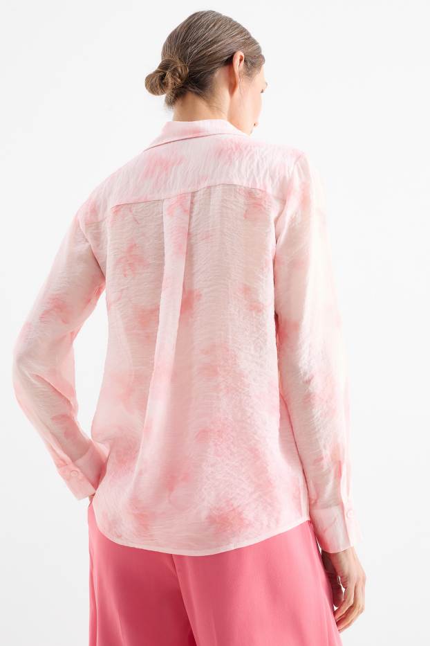 Women - Blouse - patterned - rose