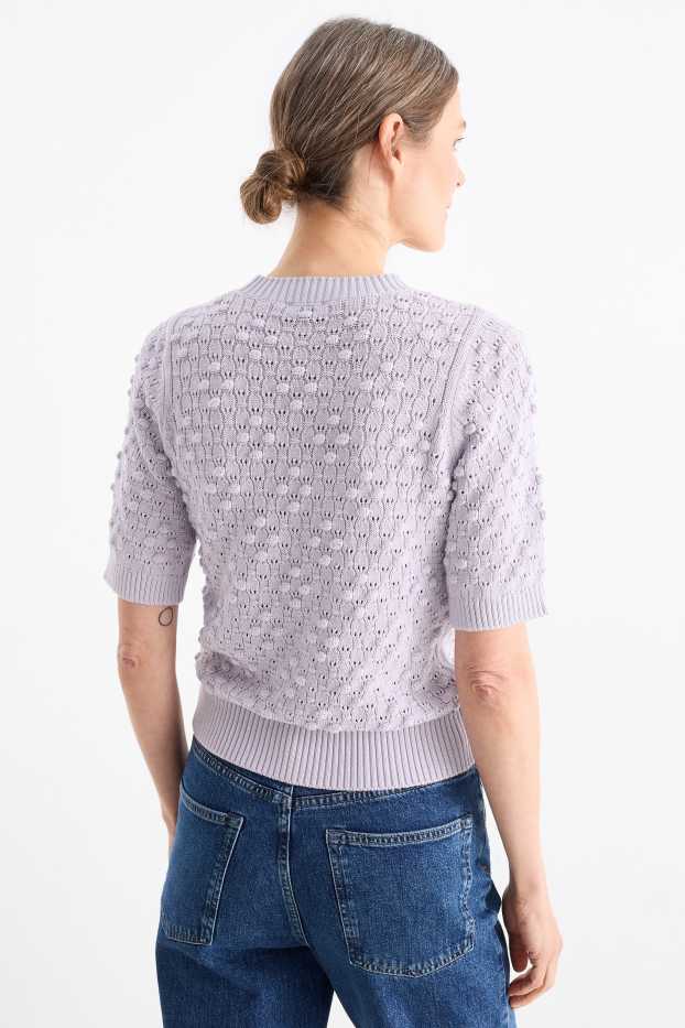 Damen - Pullover - strukturiert - hellviolett