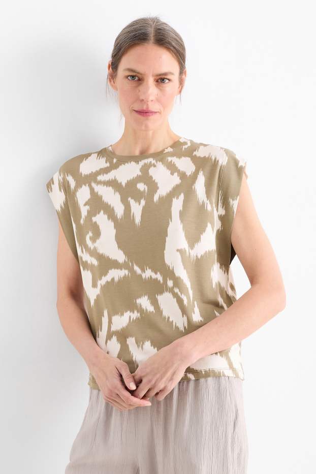 Femmes - T-shirt - à motif - vert