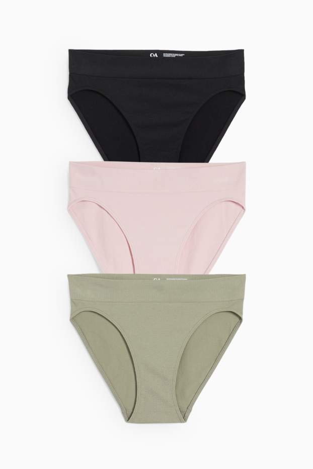 Dames - Set van 3 - slip - naadloos - groen