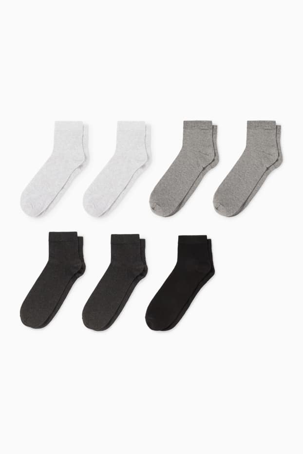 Bărbați - Multipack 7 perechi - șosete scurte - gri închis
