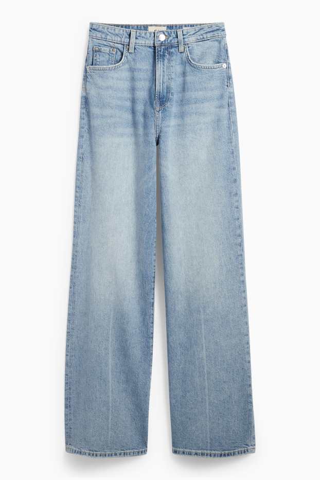 Dames - Wide leg jeans - high waist - jeanslichtblauw