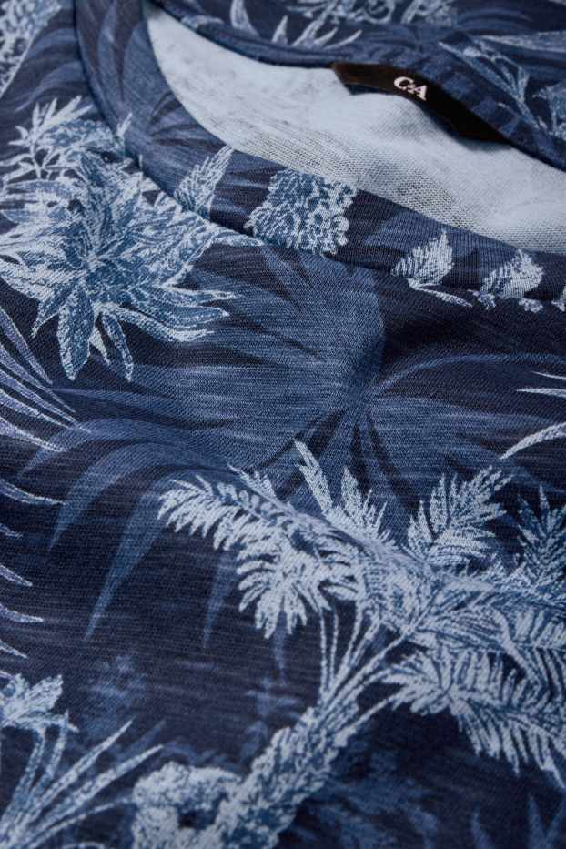 Herren - T-Shirt - gemustert - dunkelblau