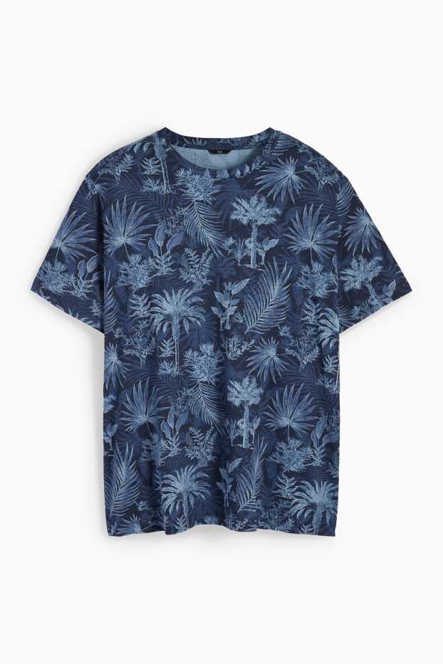 Herren - T-Shirt - gemustert - dunkelblau