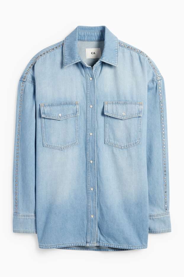 Dames - Spijkerblouse - jeanslichtblauw