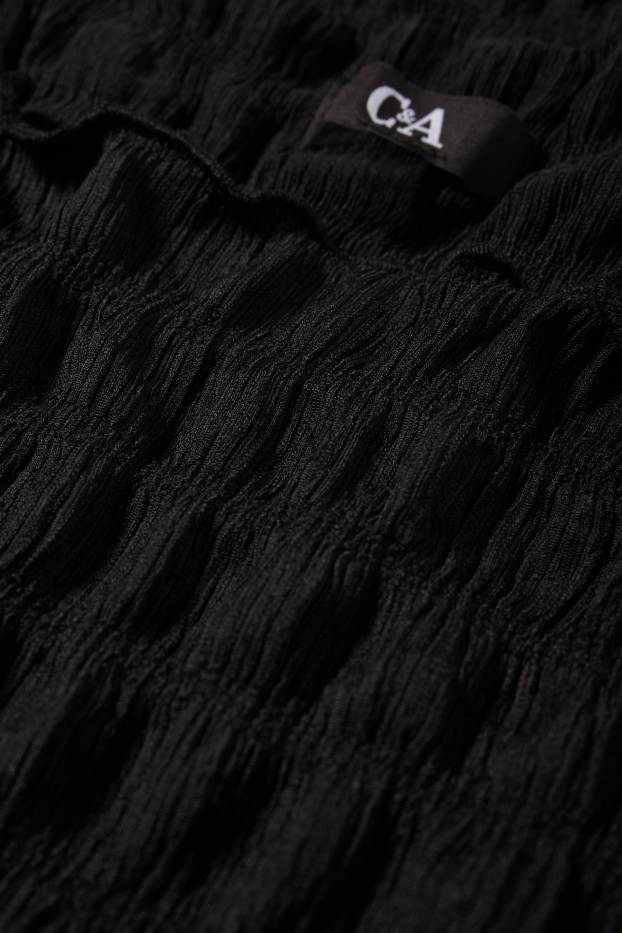 Dámské - Tričko - regular fit - strukturované - černá