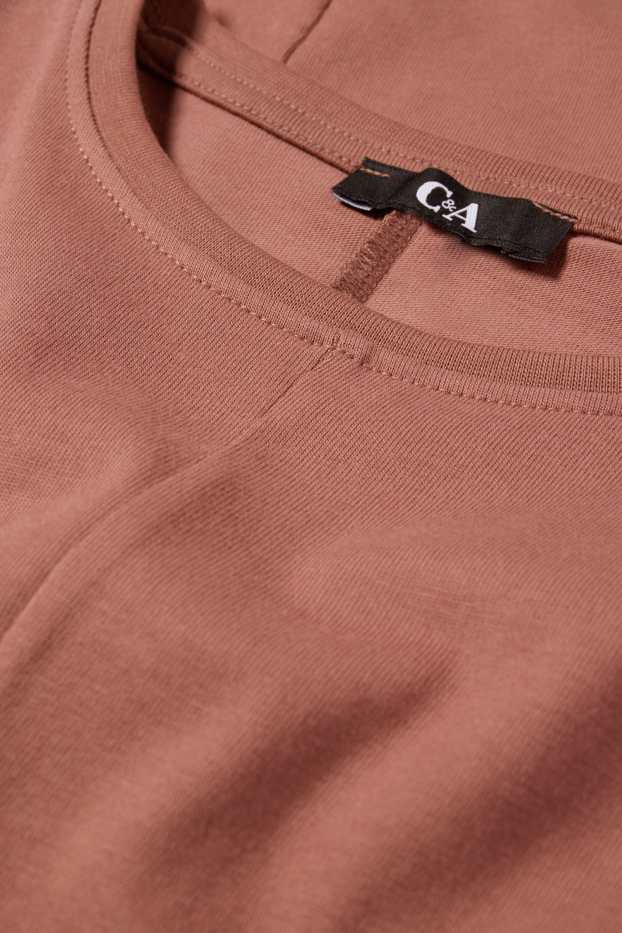 Women - T-shirt dress - brown