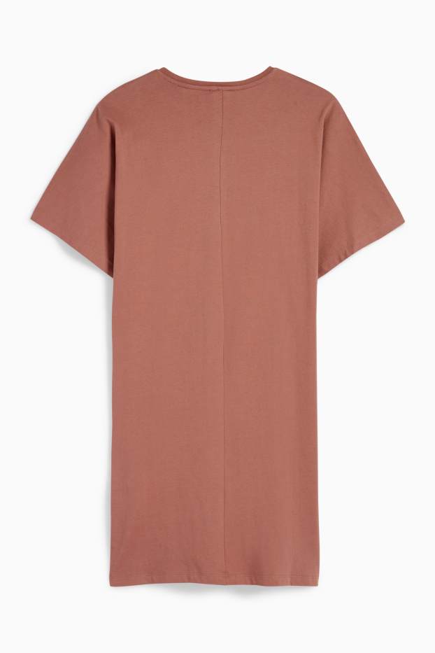 Women - T-shirt dress - brown