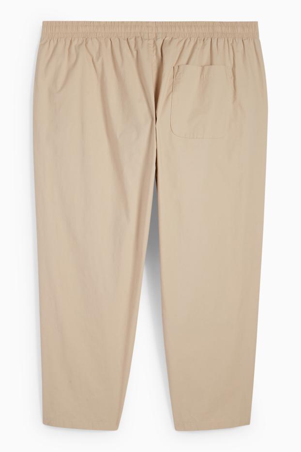Pánské - Kalhoty - tapered fit - béžová