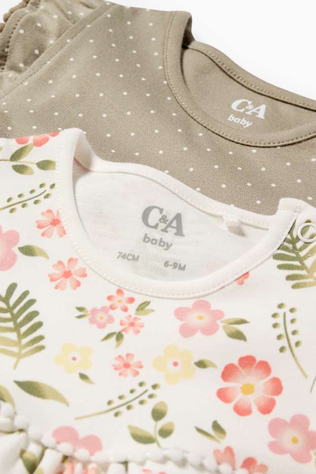 Baby Girls - Multipack of 2 - floral - baby sleepsuit - cremewhite