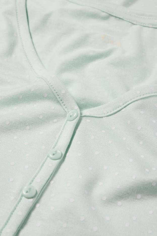 Femmes - Chemise de nuit en viscose - à pois - vert menthe