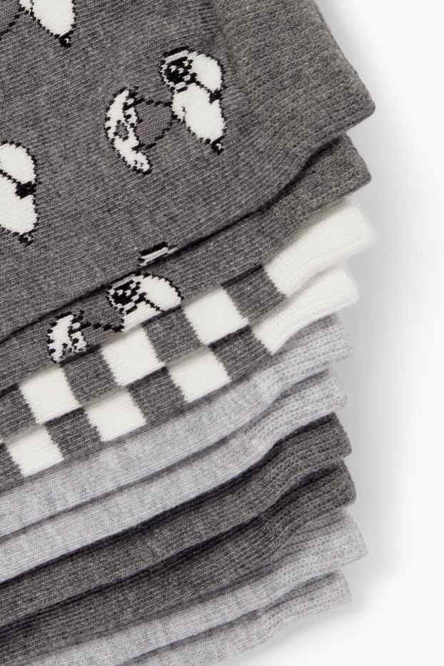 Donna - Confezione da 5 - calze con motivo - Snoopy - grigio