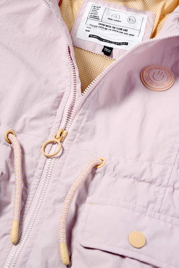 Kinderen: meisjes - Parka met capuchon - waterafstotend - lichtpaars
