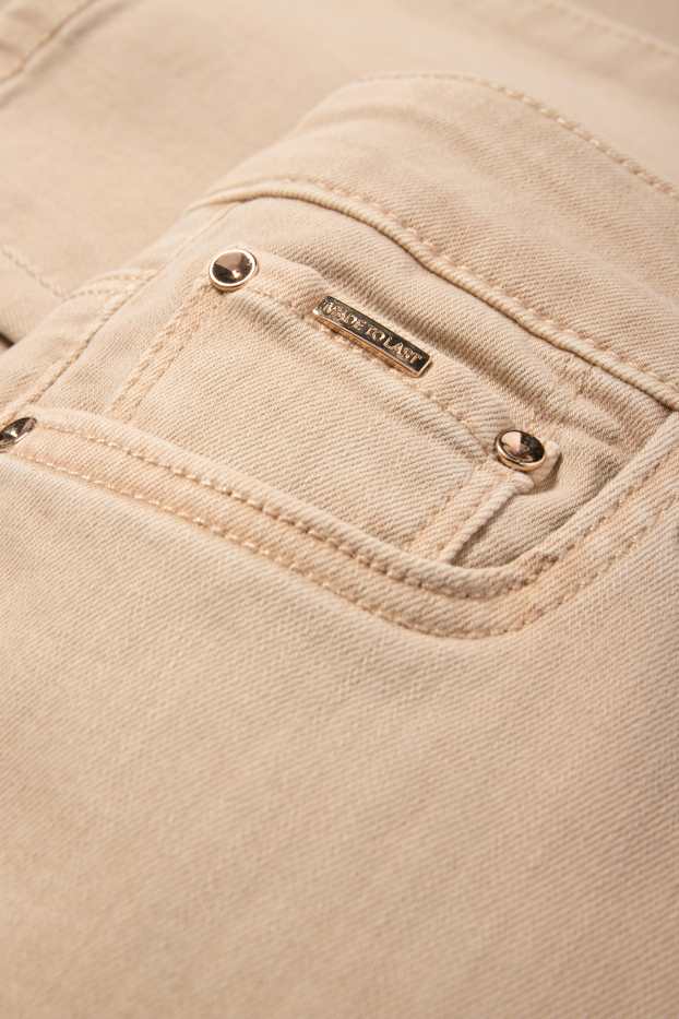Women - Slim jeans - mid-rise waist - shaping jeans - LYCRA® - beige