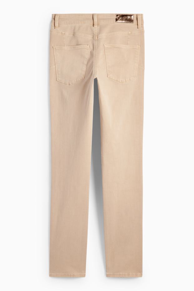Women - Slim jeans - mid-rise waist - shaping jeans - LYCRA® - beige
