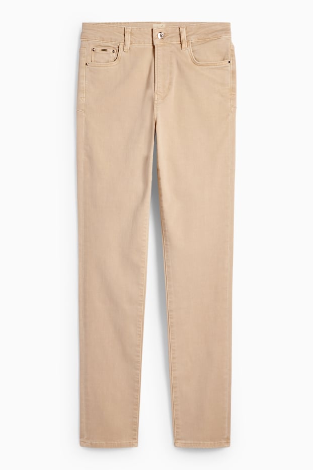 Women - Slim jeans - mid-rise waist - shaping jeans - LYCRA® - beige