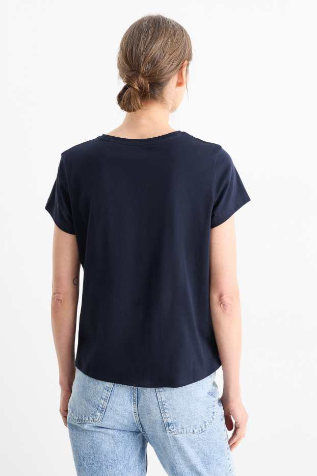 Mujer - Camiseta - azul oscuro / blanco roto