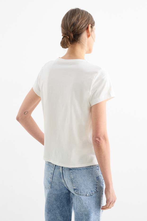 Damen - T-Shirt - weiß / beige