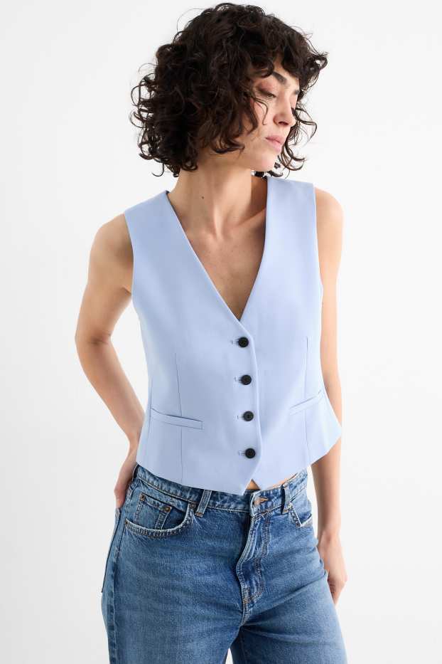 Dames - Business-gilet - regular fit - lichtblauw