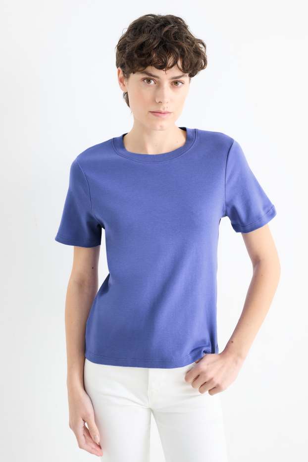 Femmes - T-shirt - slim fit - violet
