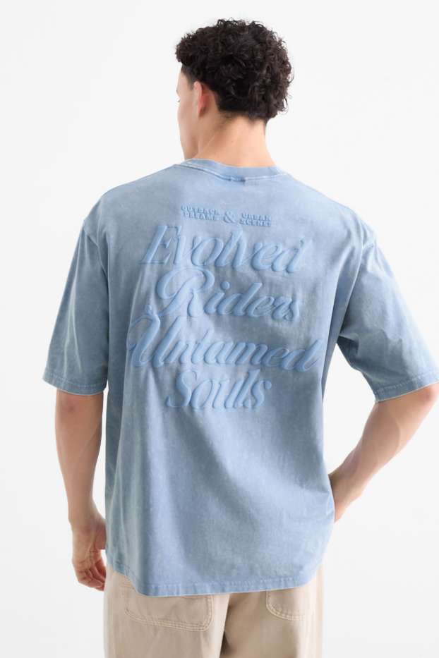 Men - T-shirt - oversized - blue