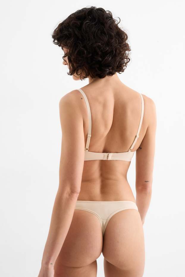 Femmes - Lot de 3 - strings - beige