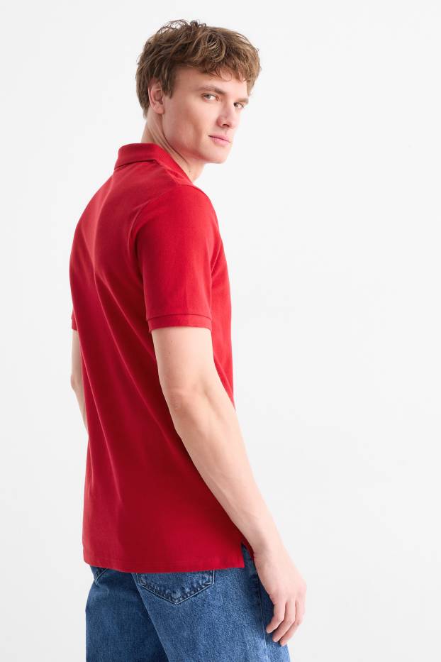 Hommes - Polo - rouge foncé