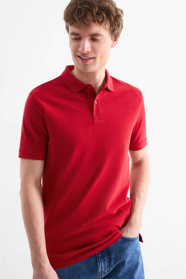 Hommes - Polo - rouge foncé