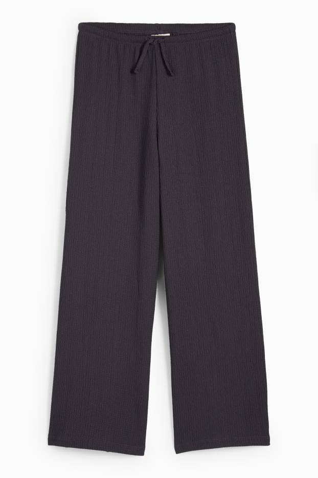 Children Girls - Jersey trousers - textured - dark gray