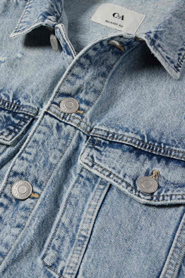 Herren - Jeans-Weste - helljeansblau