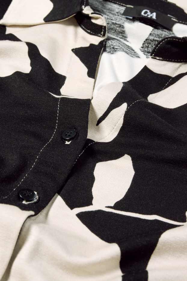 Women - Basic blouse - floral - black / beige