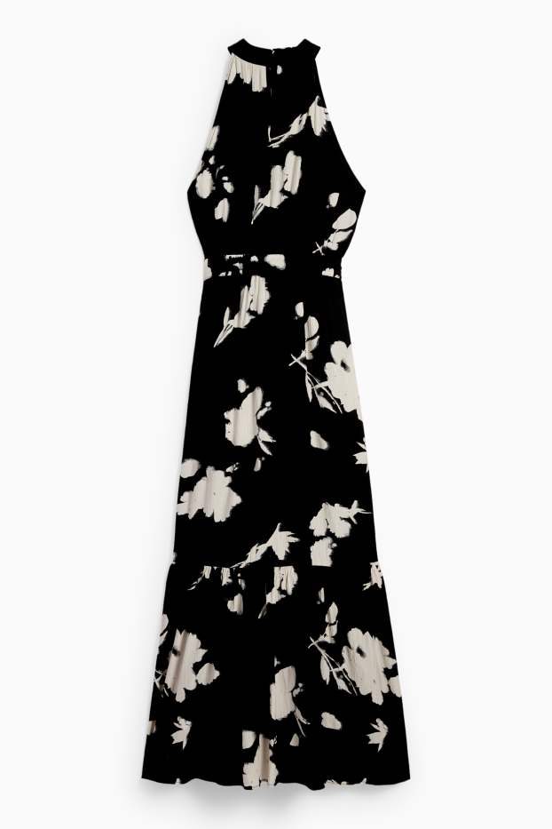 Donna - Vestito fit & flare - a fiori - nero / beige