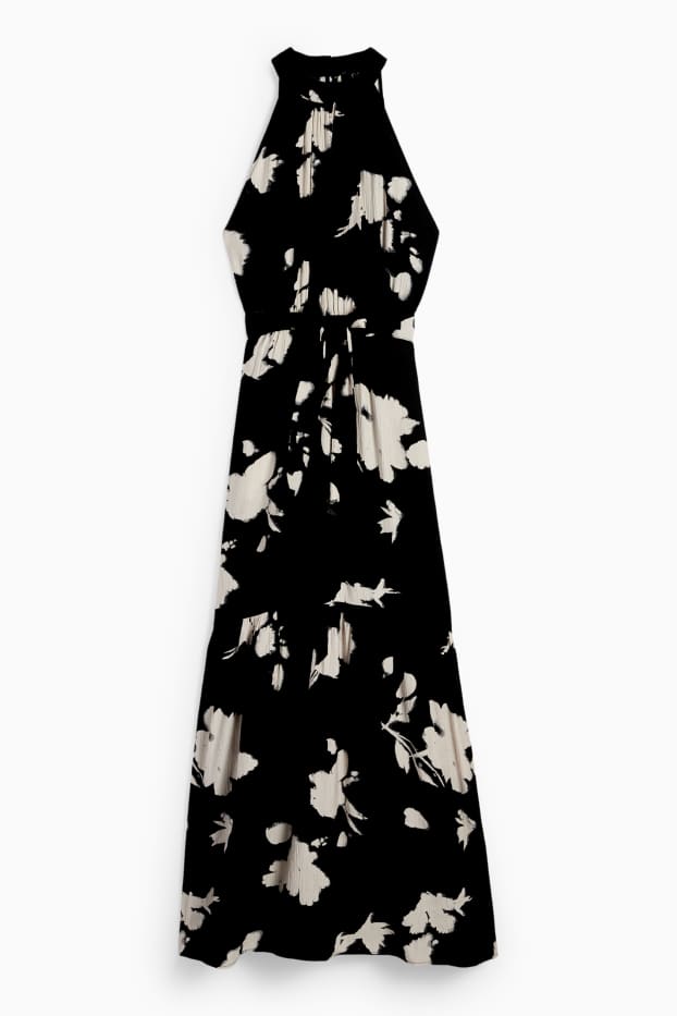 Donna - Vestito fit & flare - a fiori - nero / beige