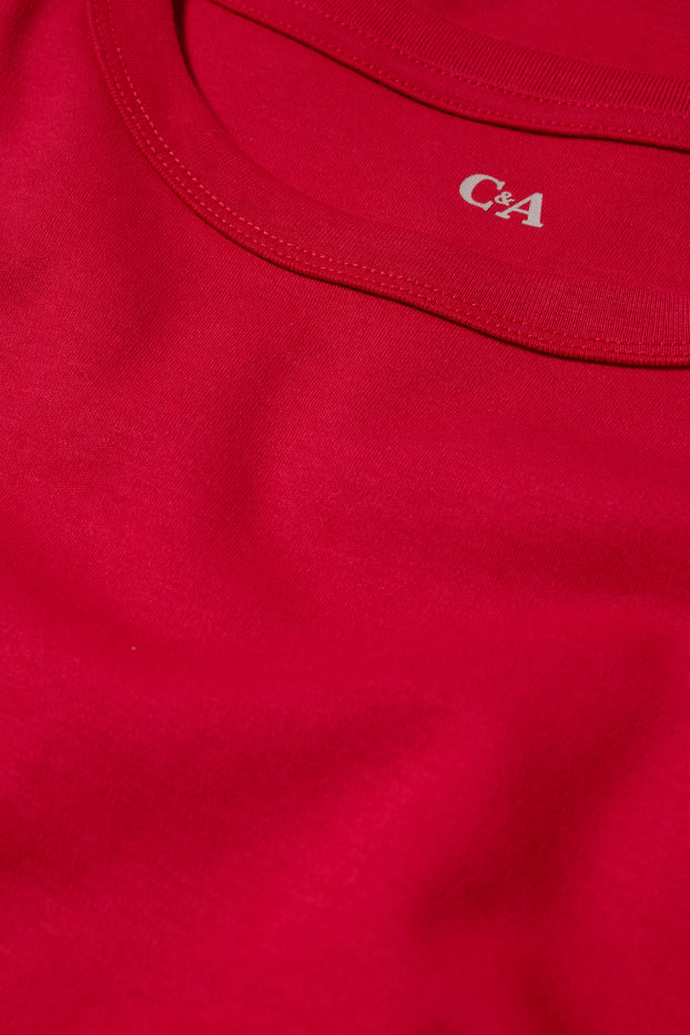 Femmes - Robe-T-shirt - rouge foncé